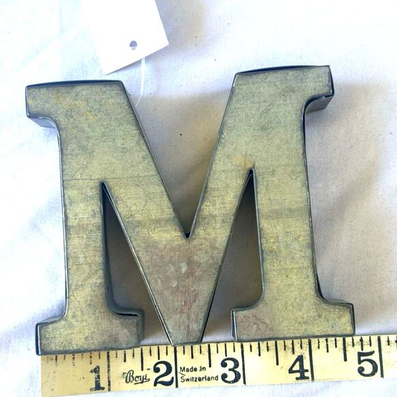 Galvanized Metal Letter M 4" Rustic Country Industrial Farmhouse 3D - NEW - Picture 1 of 3